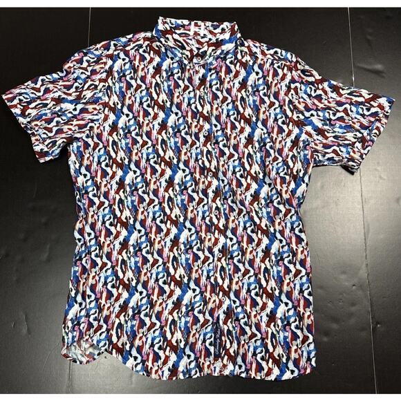 Robert Graham Modern Americana Rayon Tailored Fit Size Large $168 Abstract Print - Picture 1 of 9